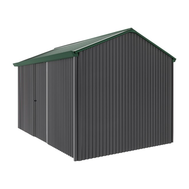 Handi-Heritage Shed H4 3.96X2.52 Roof:Caulfield Green Wall: Gun Metal Grey Front/Rear Single Door