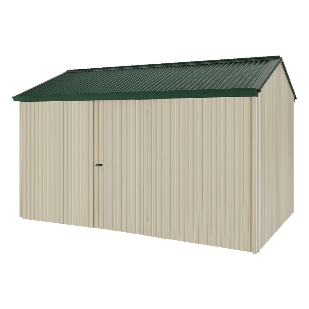 Handi-Heritage Shed H4 3.96X2.52 Roof:Caulfield Green Wall:Merino Front/Rear Single Door