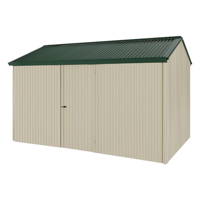 Handi-Heritage Shed H4 3.96X2.52 Roof:Caulfield Green Wall:Merino Front/Rear Single Door