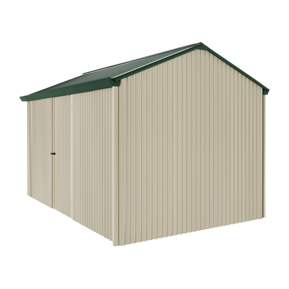 Handi-Heritage Shed H4 3.96X2.52 Roof:Caulfield Green Wall:Merino Front/Rear Single Door