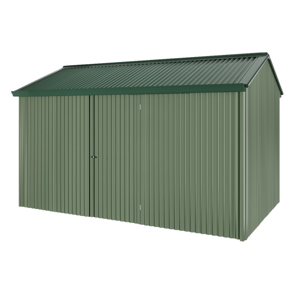 Handi-Heritage Shed H4 3.96X2.52 Roof:Caulfield Green Wall:Rivergum Front/Rear Single Door