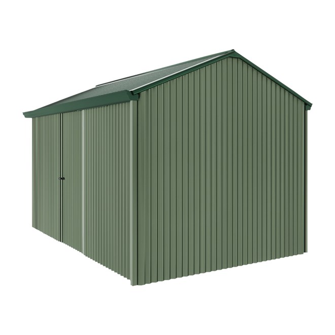 Handi-Heritage Shed H4 3.96X2.52 Roof:Caulfield Green Wall:Rivergum Front/Rear Single Door