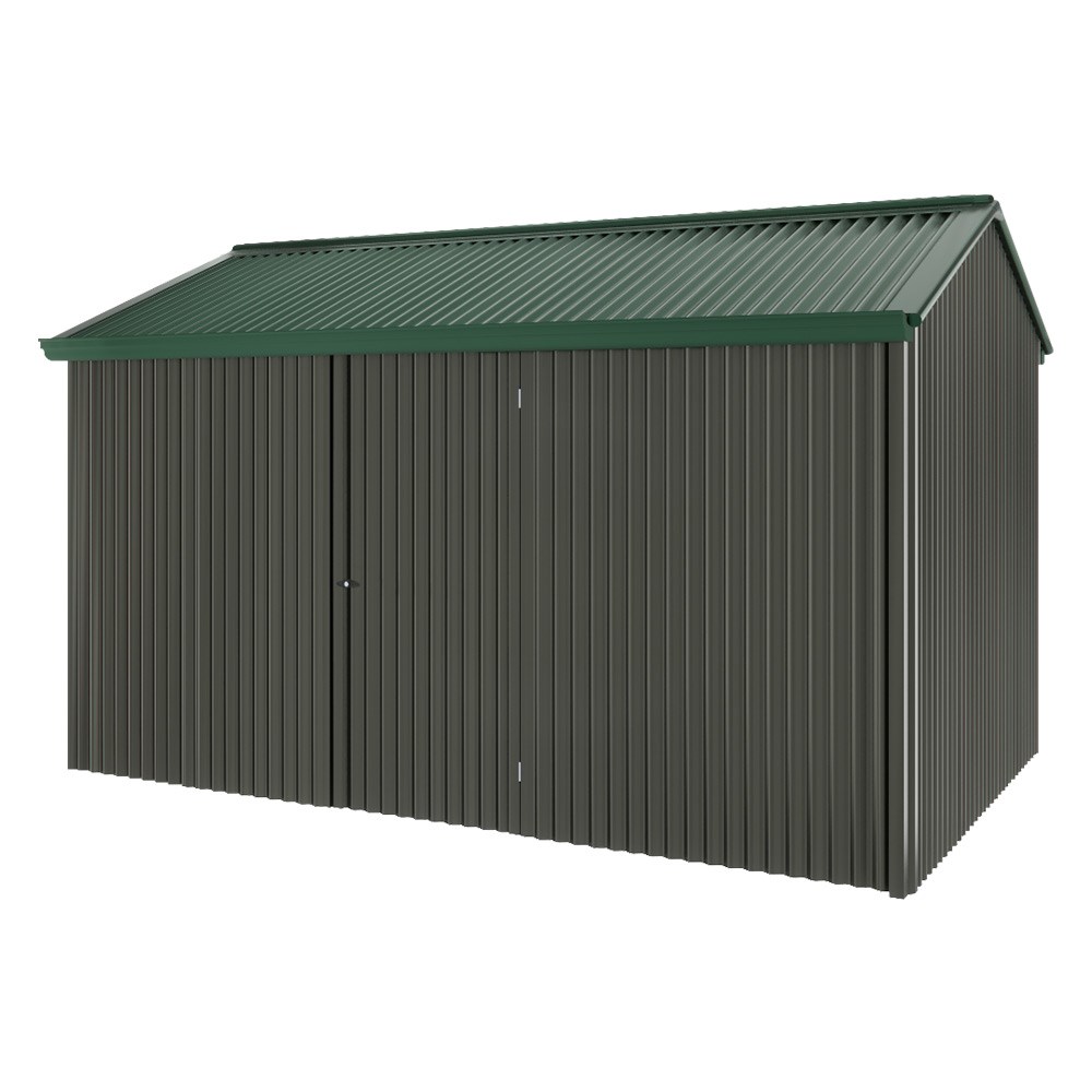 Handi-Heritage Shed H4 3.96X2.52 Roof:Caulfield Green Wall:Slate Grey Front/Rear Single Door