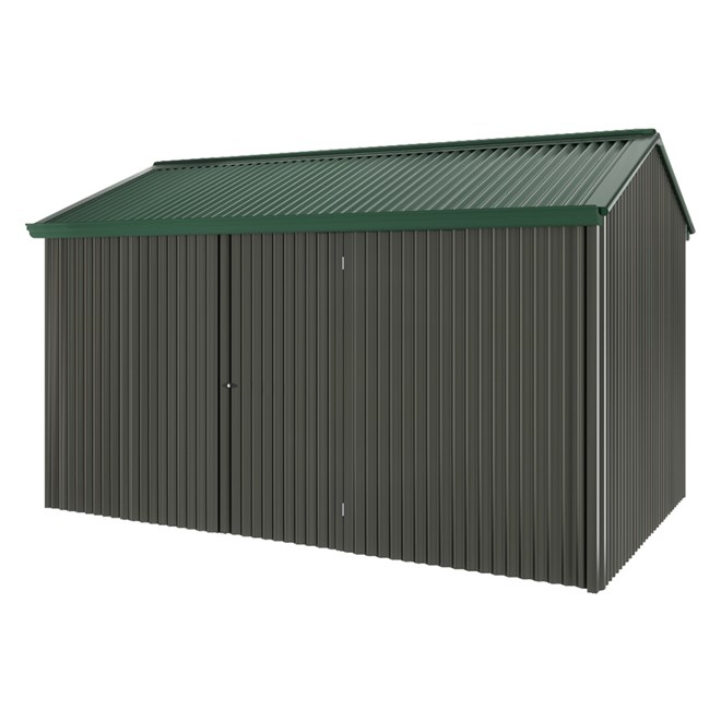 Handi-Heritage Shed H4 3.96X2.52 Roof:Caulfield Green Wall:Slate Grey Front/Rear Single Door