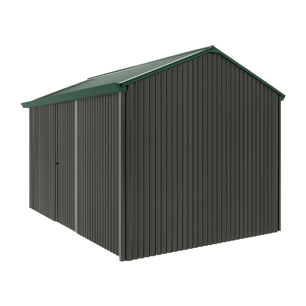 Handi-Heritage Shed H4 3.96X2.52 Roof:Caulfield Green Wall:Slate Grey Front/Rear Single Door