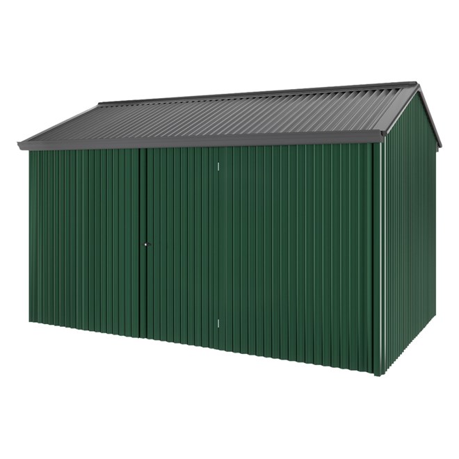 Handi-Heritage Shed H4 3.96X2.52 Roof:Gun Metal Grey Wall: Caulfield Green Front/Rear Single Door