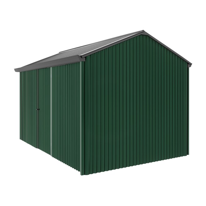 Handi-Heritage Shed H4 3.96X2.52 Roof:Gun Metal Grey Wall: Caulfield Green Front/Rear Single Door