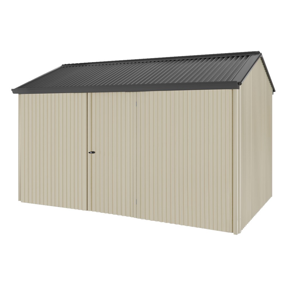 Handi-Heritage Shed H4 3.96X2.52 Roof:Gun Metal Grey Wall: Merino Front/Rear Single Door