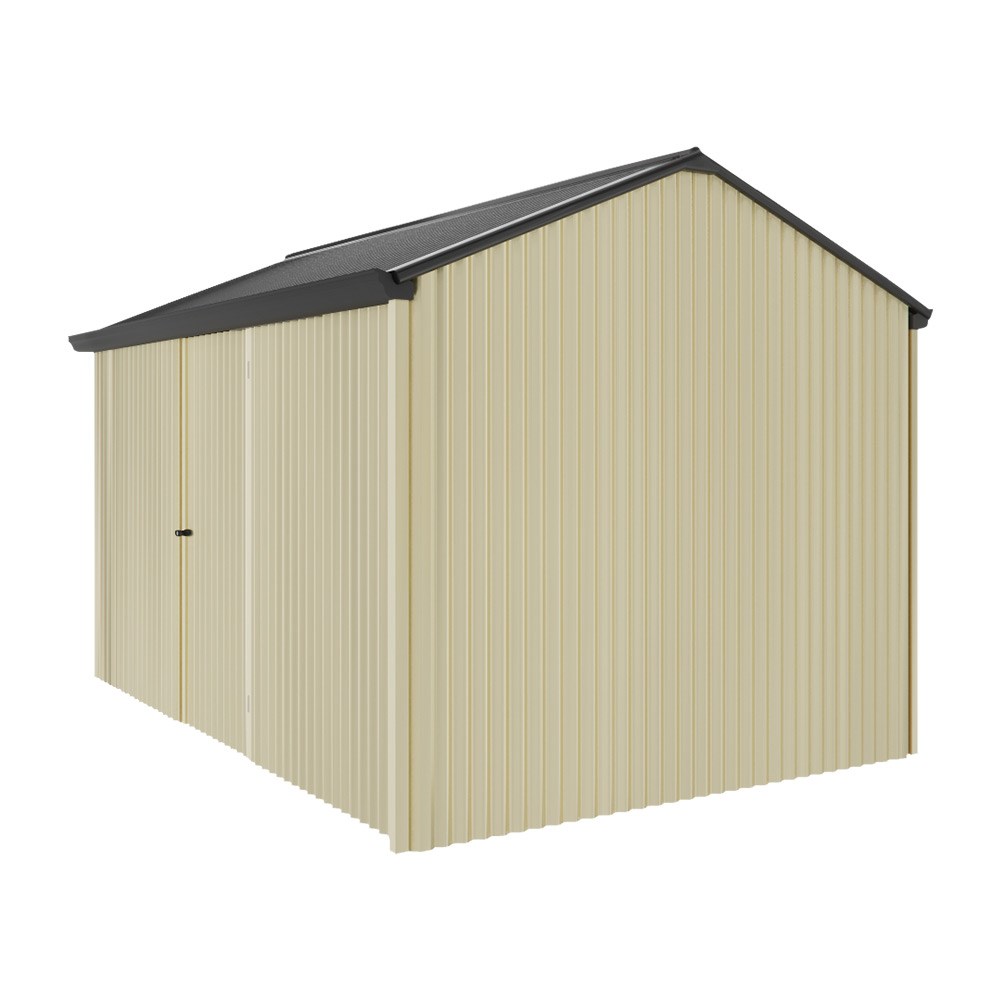 Handi-Heritage Shed H4 3.96X2.52 Roof:Gun Metal Grey Wall: Primrose Front/Rear Single Door