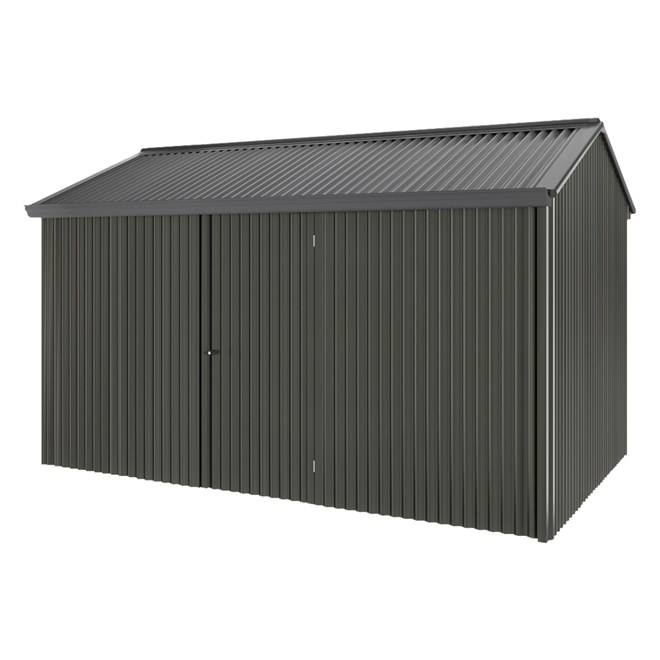 Handi-Heritage Shed H4 3.96X2.52 Roof:Gun Metal Grey Wall: Slate Grey Front/Rear Single Door