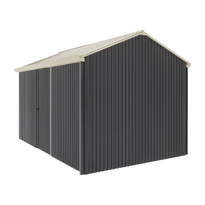Handi-Heritage Shed H4 3.96X2.52 Roof:Merino Wall: Gun Metal Grey Front/Rear Single Door