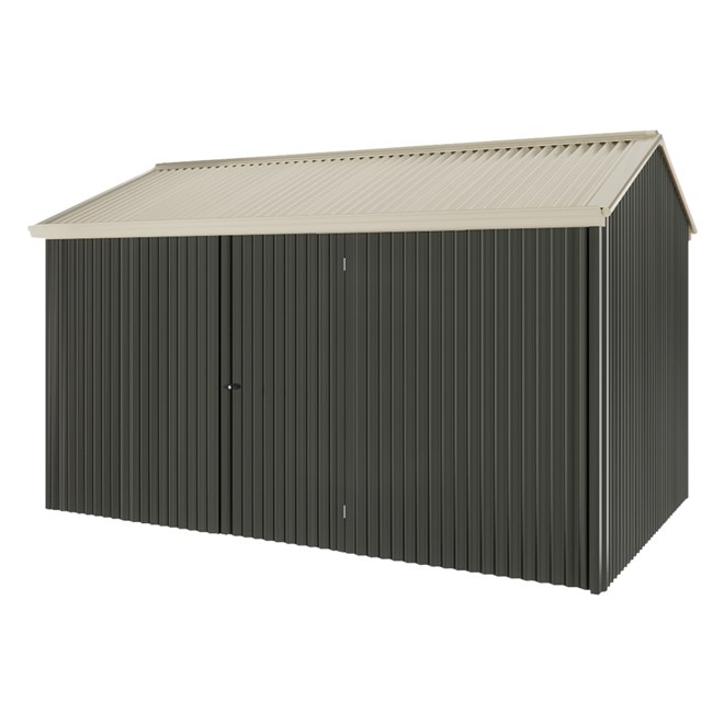 Handi-Heritage Shed H4 3.96X2.52 Roof:Merino Wall:Slate Grey Front/Rear Single Door