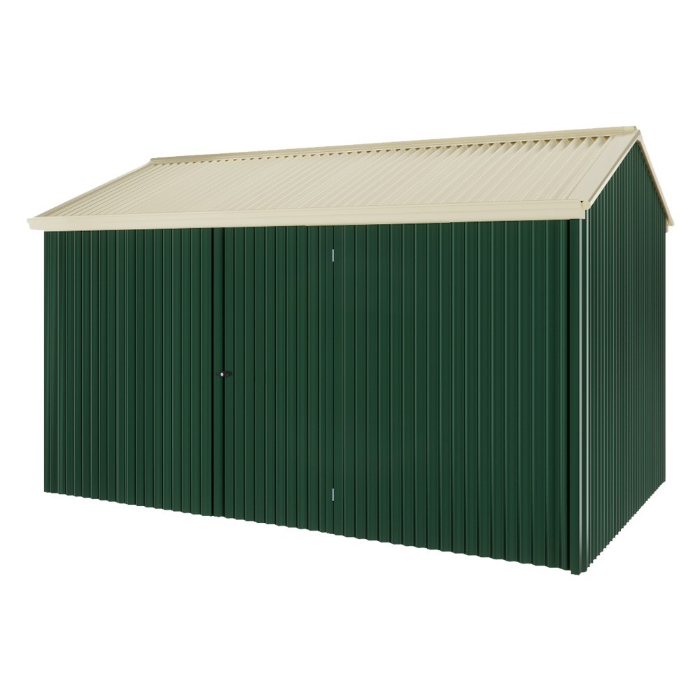 Handi-Heritage Shed H4 3.96X2.52 Roof:Primrose Wall:Caulfield Green Front/Rear Single Door