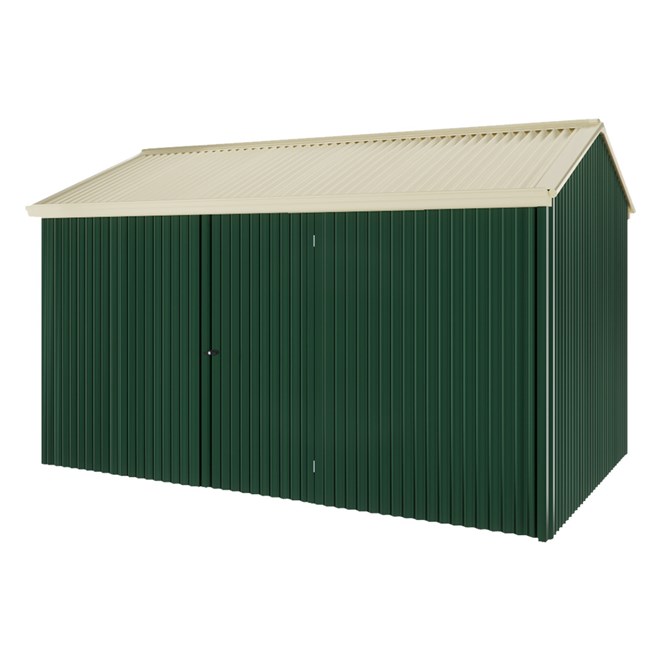 Handi-Heritage Shed H4 3.96X2.52 Roof:Primrose Wall:Caulfield Green Front/Rear Single Door