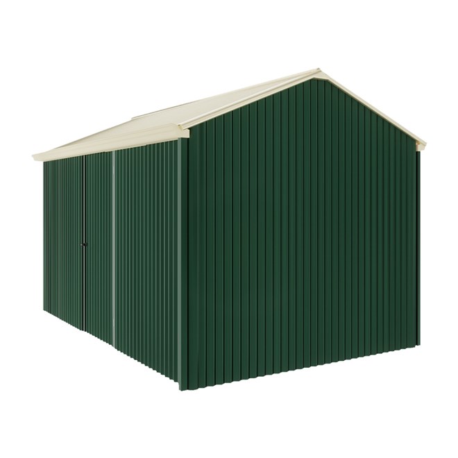 Handi-Heritage Shed H4 3.96X2.52 Roof:Primrose Wall:Caulfield Green Front/Rear Single Door
