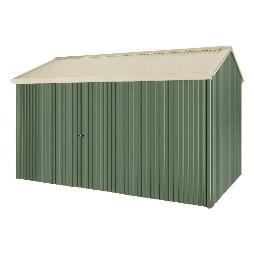 Handi-Heritage Shed H4 3.96X2.52 Roof:Primrose Wall:Rivergum Front/Rear Single Door