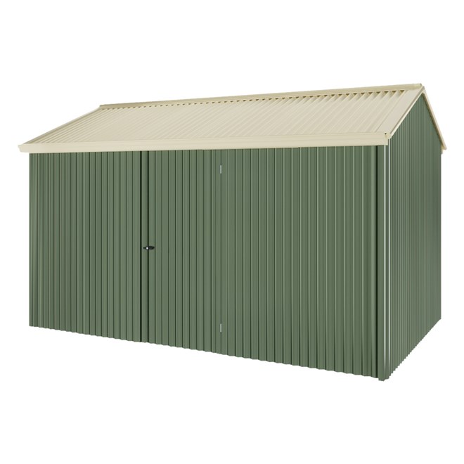 Handi-Heritage Shed H4 3.96X2.52 Roof:Primrose Wall:Rivergum Front/Rear Single Door