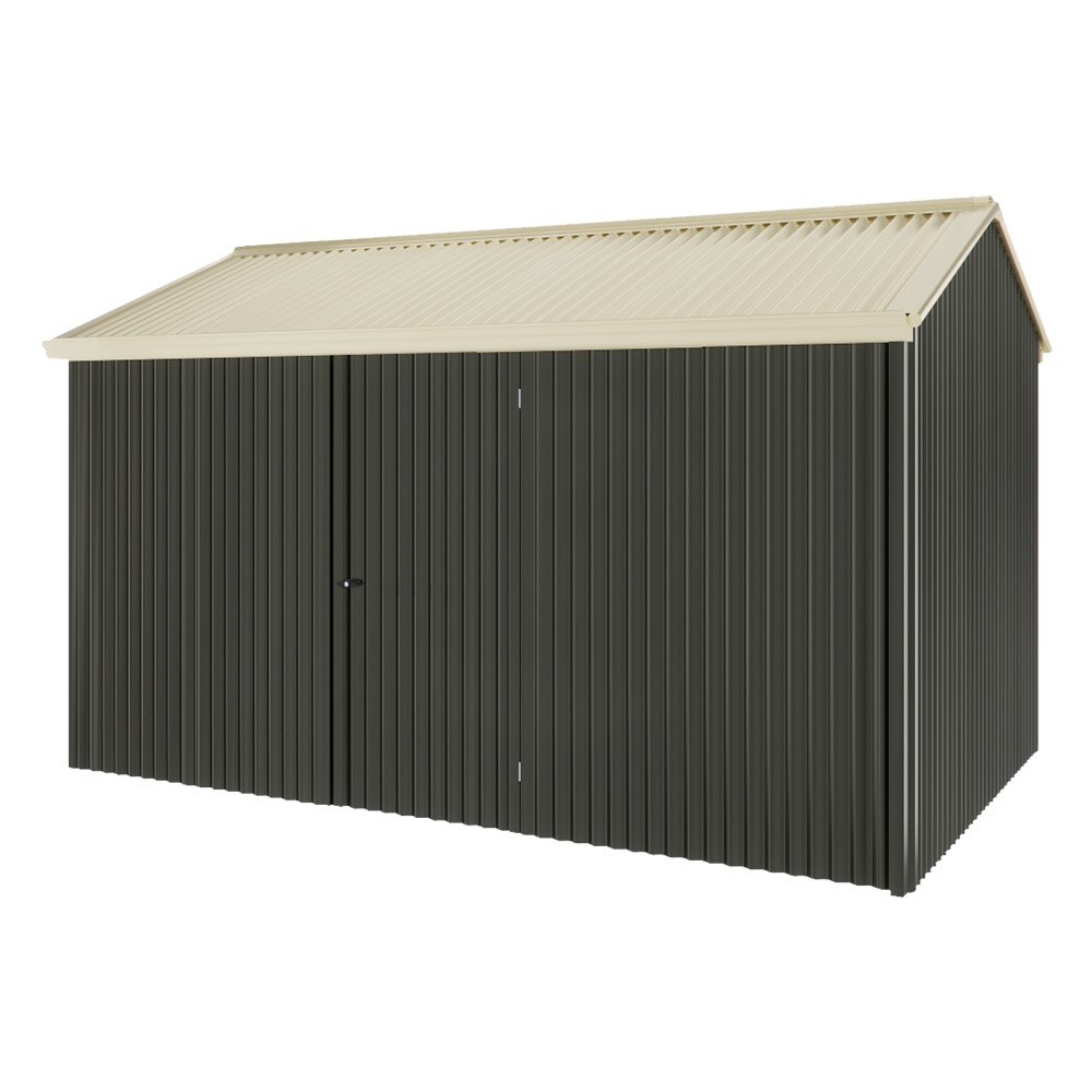 Handi-Heritage Shed H4 3.96X2.52 Roof:Primrose Wall:Slate Grey Front/Rear Single Door