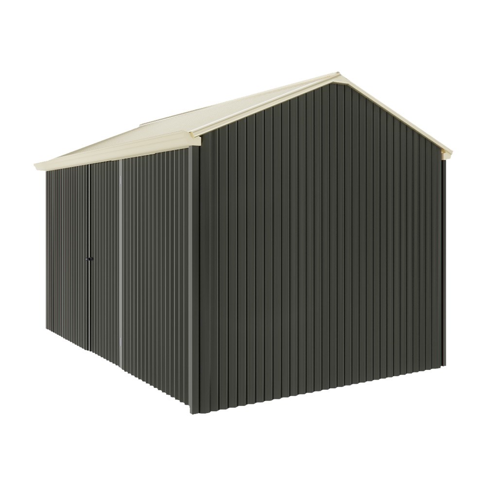 Handi-Heritage Shed H4 3.96X2.52 Roof:Primrose Wall:Slate Grey Front/Rear Single Door