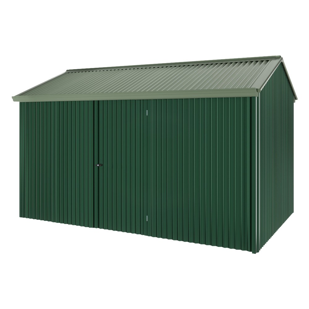 Handi-Heritage Shed H4 3.96X2.52 Roof:Rivergum Wall:Caulfield Green Front/Rear Single Door