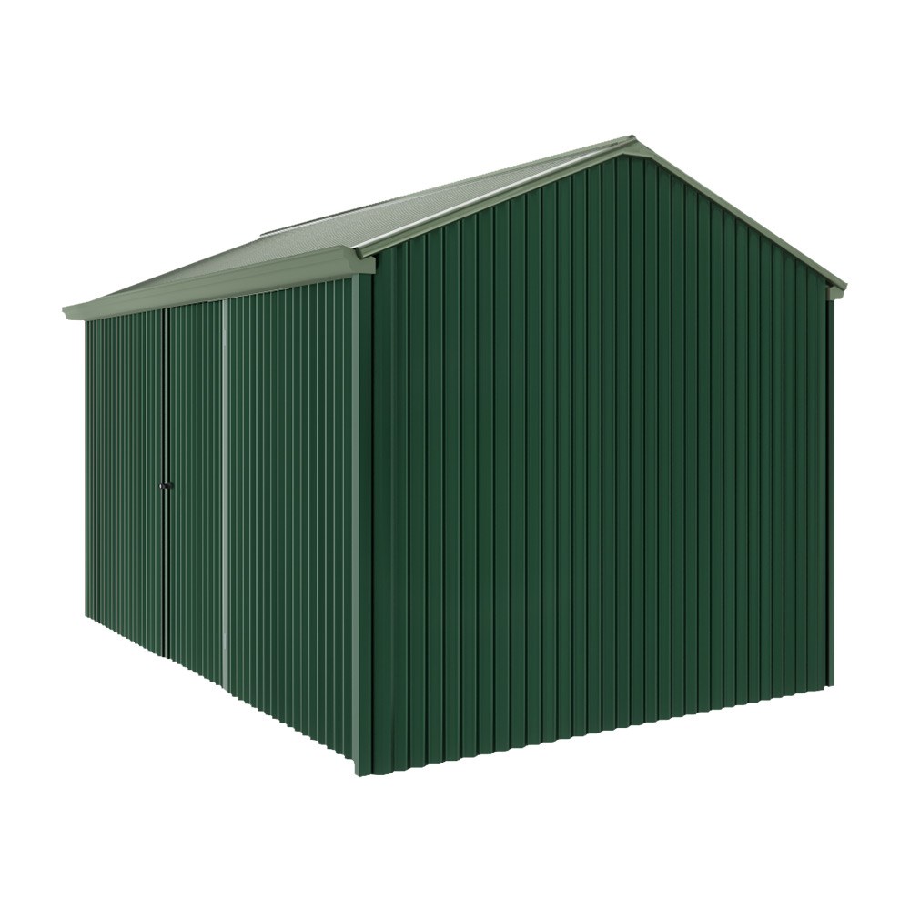 Handi-Heritage Shed H4 3.96X2.52 Roof:Rivergum Wall:Caulfield Green Front/Rear Single Door