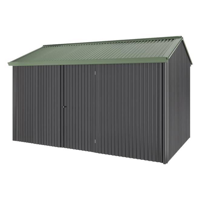 Handi-Heritage Shed H4 3.96X2.52 Roof:Rivergum Wall: Gun Metal Grey Front/Rear Single Door