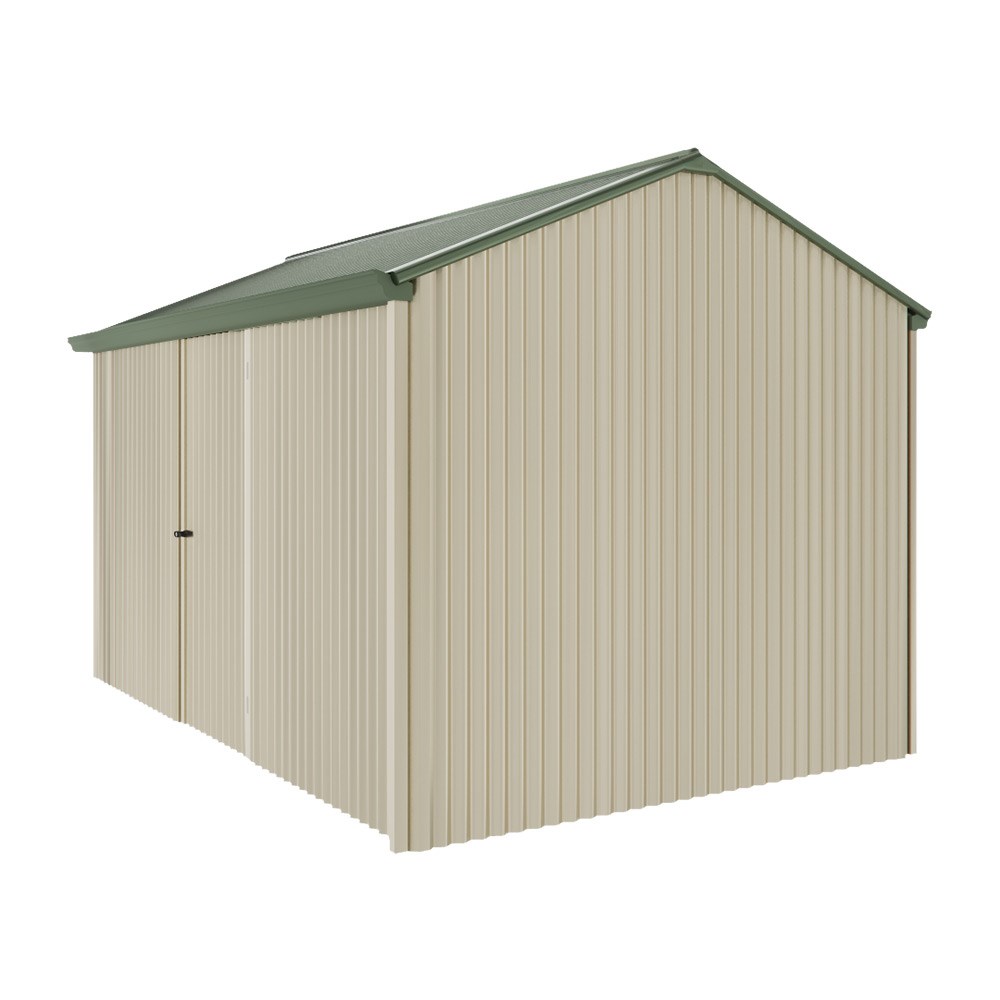 Handi-Heritage Shed H4 3.96X2.52 Roof:Rivergum Wall:Merino Front/Rear Single Door