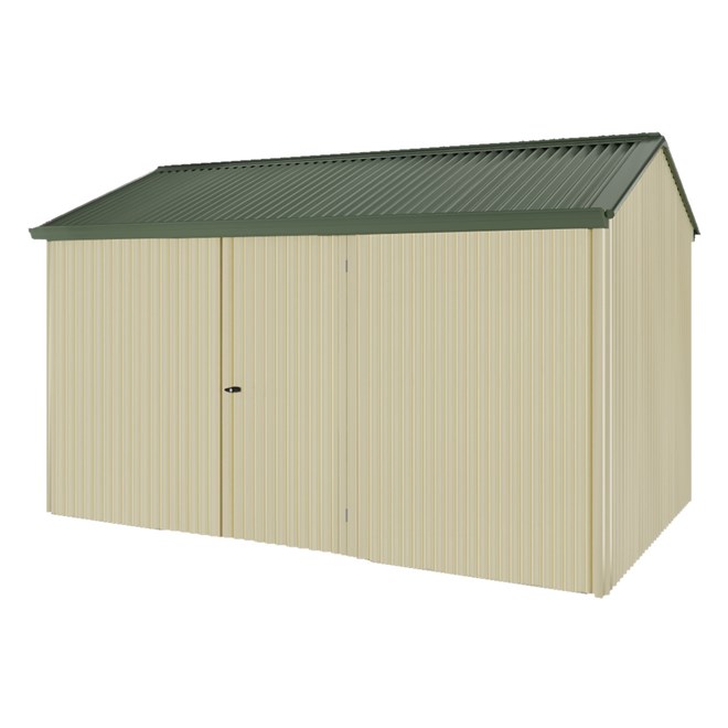 Handi-Heritage Shed H4 3.96X2.52 Roof:Rivergum Wall:Primrose Front/Rear Single Door