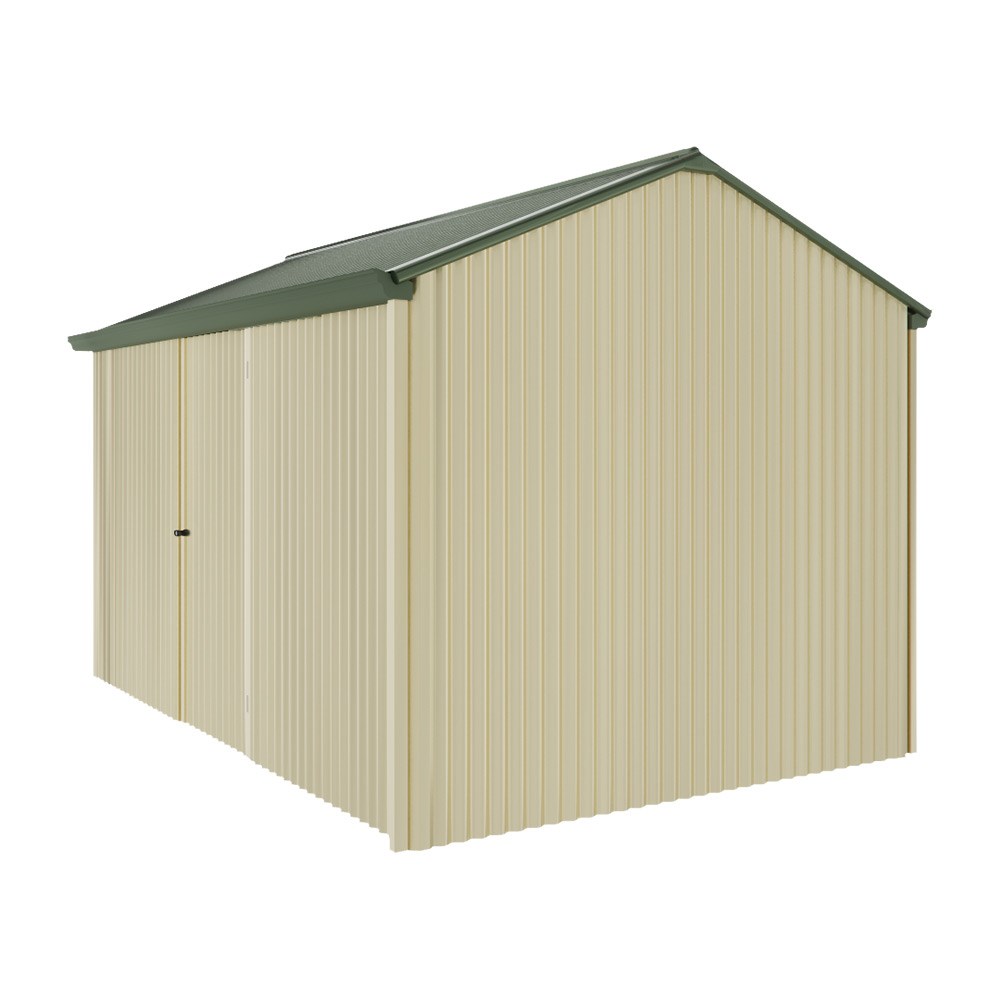 Handi-Heritage Shed H4 3.96X2.52 Roof:Rivergum Wall:Primrose Front/Rear Single Door