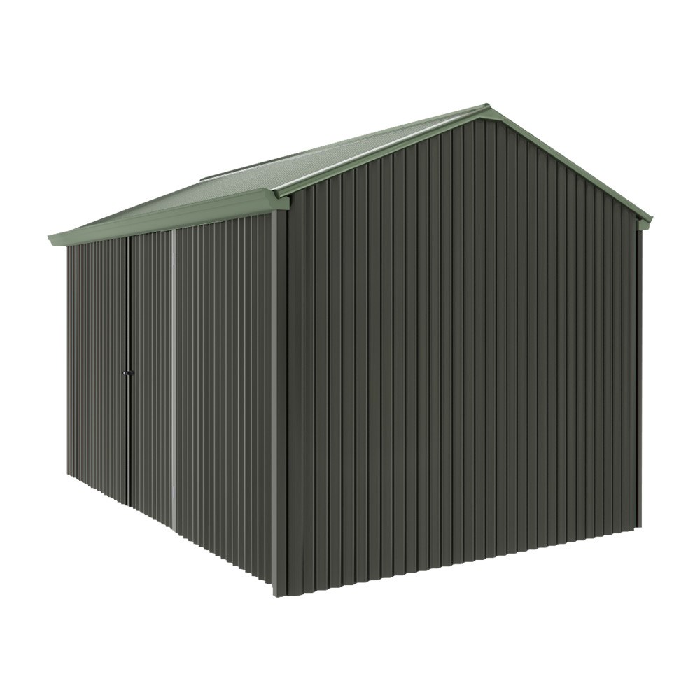 Handi-Heritage Shed H4 3.96X2.52 Roof:Rivergum Wall:Slate Grey Front/Rear Single Door