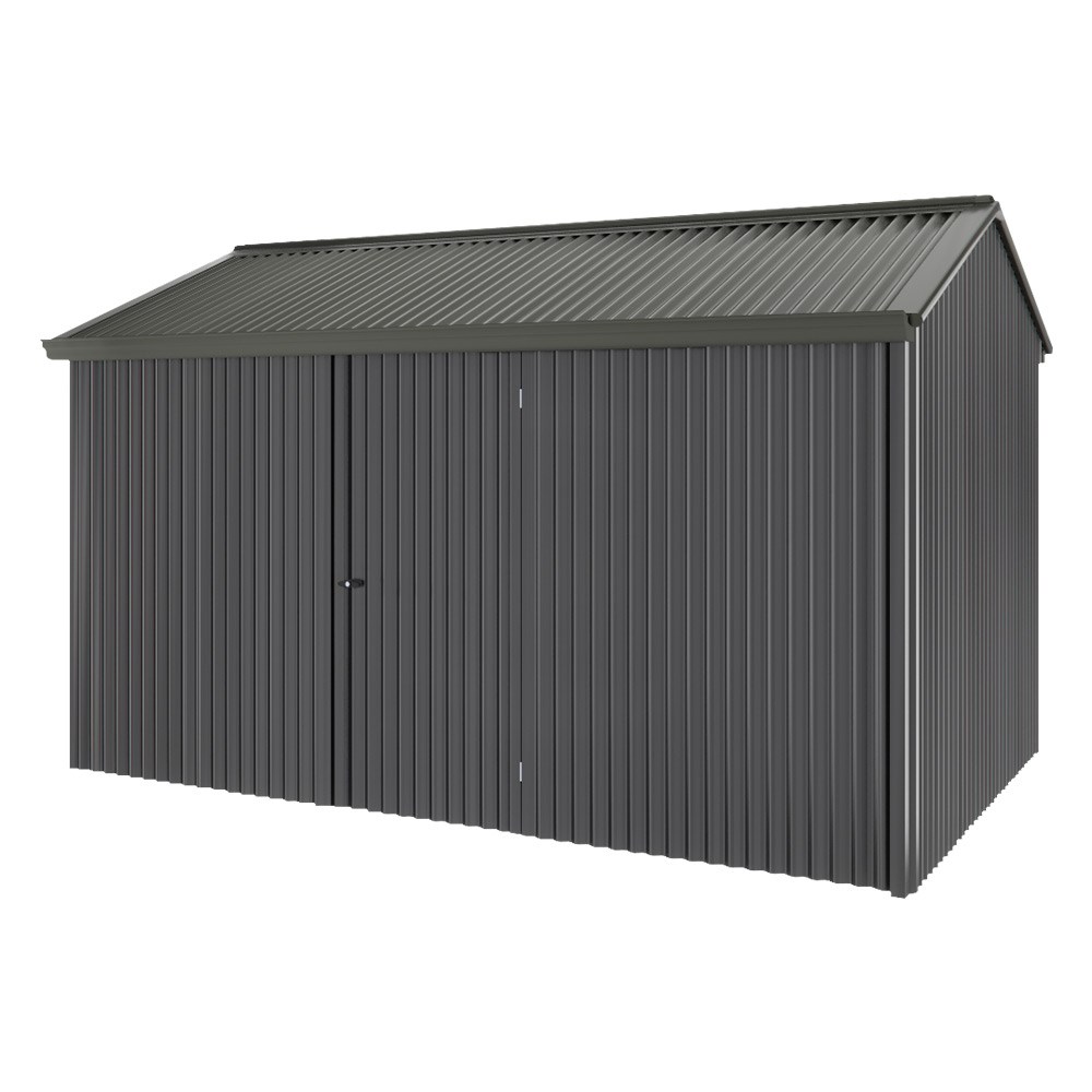 Handi-Heritage Shed H4 3.96X2.52 Roof:Slate Grey Wall: Gun Metal Grey Front/Rear Single Door