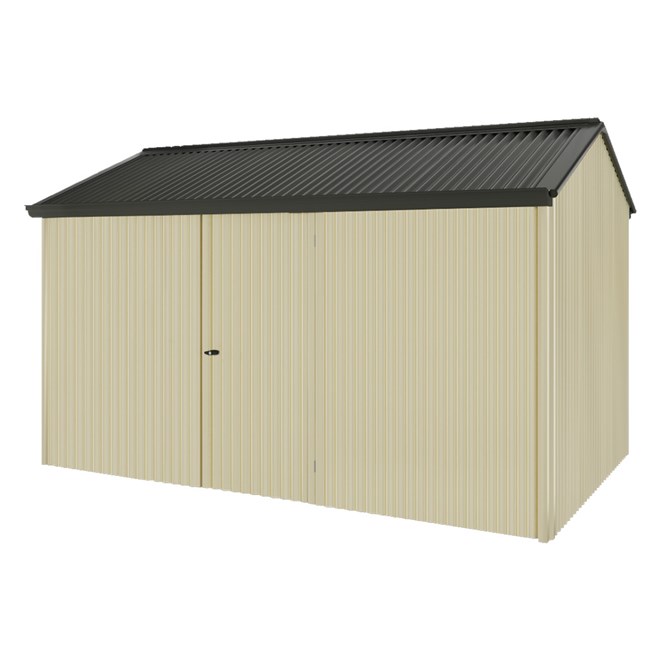 Handi-Heritage Shed H4 3.96X2.52 Roof:Slate Grey Wall:Primrose Front/Rear Single Door