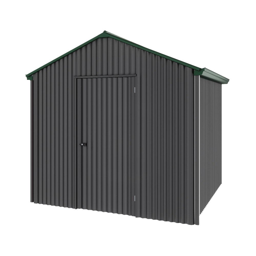 Handi-Heritage Shed H1 2.54X2.52 Roof:Caulfield Green Wall:Gun Metal Grey Gable End Single Door