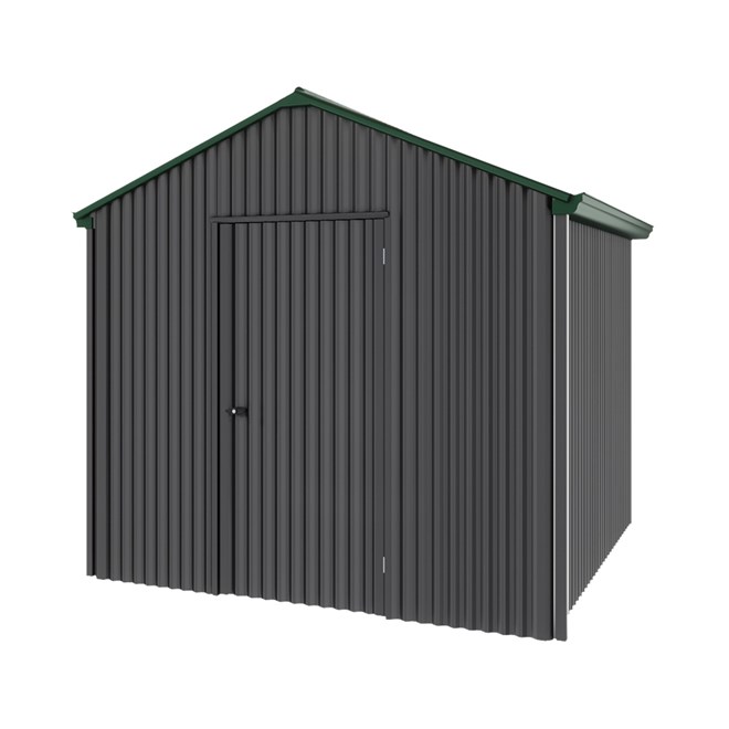 Handi-Heritage Shed H1 2.54X2.52 Roof:Caulfield Green Wall:Gun Metal Grey Gable End Single Door