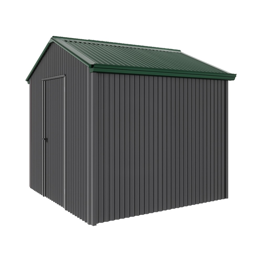 Handi-Heritage Shed H1 2.54X2.52 Roof:Caulfield Green Wall:Gun Metal Grey Gable End Single Door