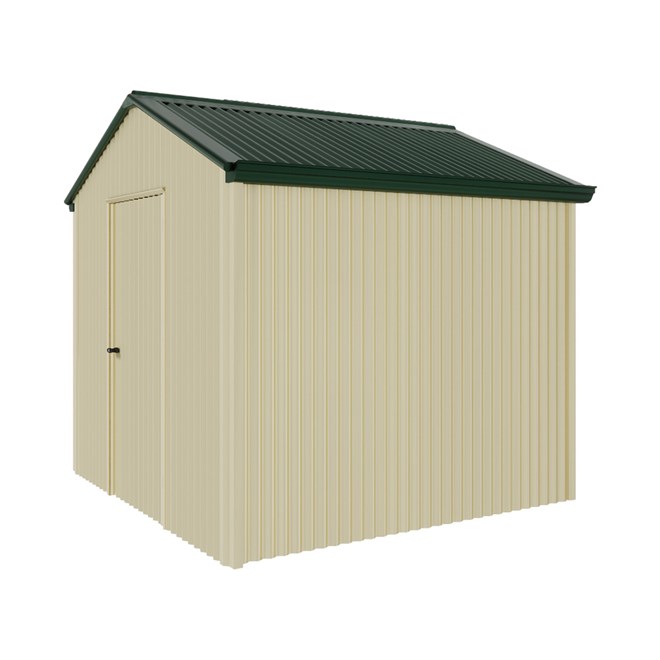 Handi-Heritage Shed H1 2.54X2.52 Roof:Caulfield Green Wall:Primrose Gable End Single Door