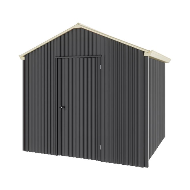 Handi-Heritage Shed H1 2.54X2.52 Roof:Primrose Wall:Gun Metal Grey Gable End Single Door