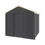 Handi-Heritage Shed H1 2.54X2.52 Roof:Primrose Wall:Gun Metal Grey Gable End Single Door