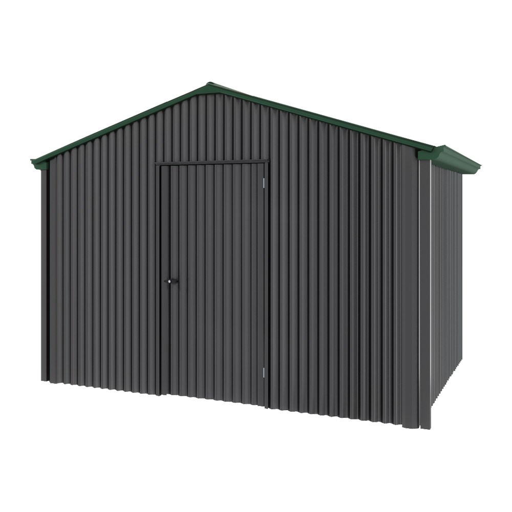 Handi-Heritage Shed H2 3.30X2.52 Roof:Caulfield Green Wall:Gun Metal Grey Gable End Single Door