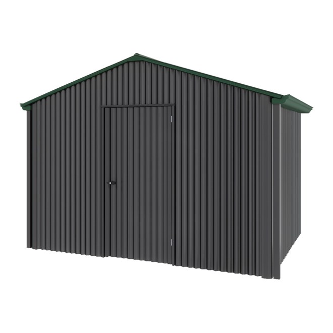Handi-Heritage Shed H2 3.30X2.52 Roof:Caulfield Green Wall:Gun Metal Grey Gable End Single Door