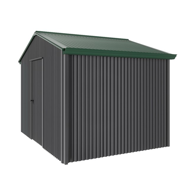 Handi-Heritage Shed H2 3.30X2.52 Roof:Caulfield Green Wall:Gun Metal Grey Gable End Single Door