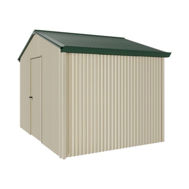 Handi-Heritage Shed H2 3.30X2.52 Roof:Caulfield Green Wall:Merino Gable End Single Door
