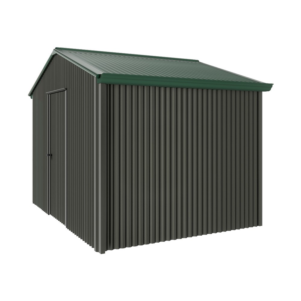 Handi-Heritage Shed H2 3.30X2.52 Roof:Caulfield Green Wall:Slate Grey Gable End Single Door