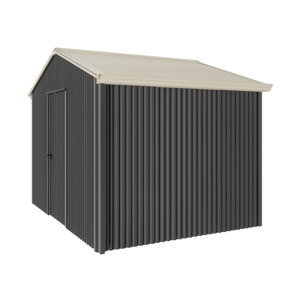 Handi-Heritage Shed H2 3.30X2.52 Roof:Merino Wall:Gun Metal Grey Gable End Single Door