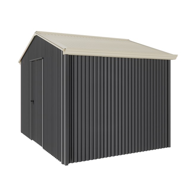 Handi-Heritage Shed H2 3.30X2.52 Roof:Merino Wall:Gun Metal Grey Gable End Single Door