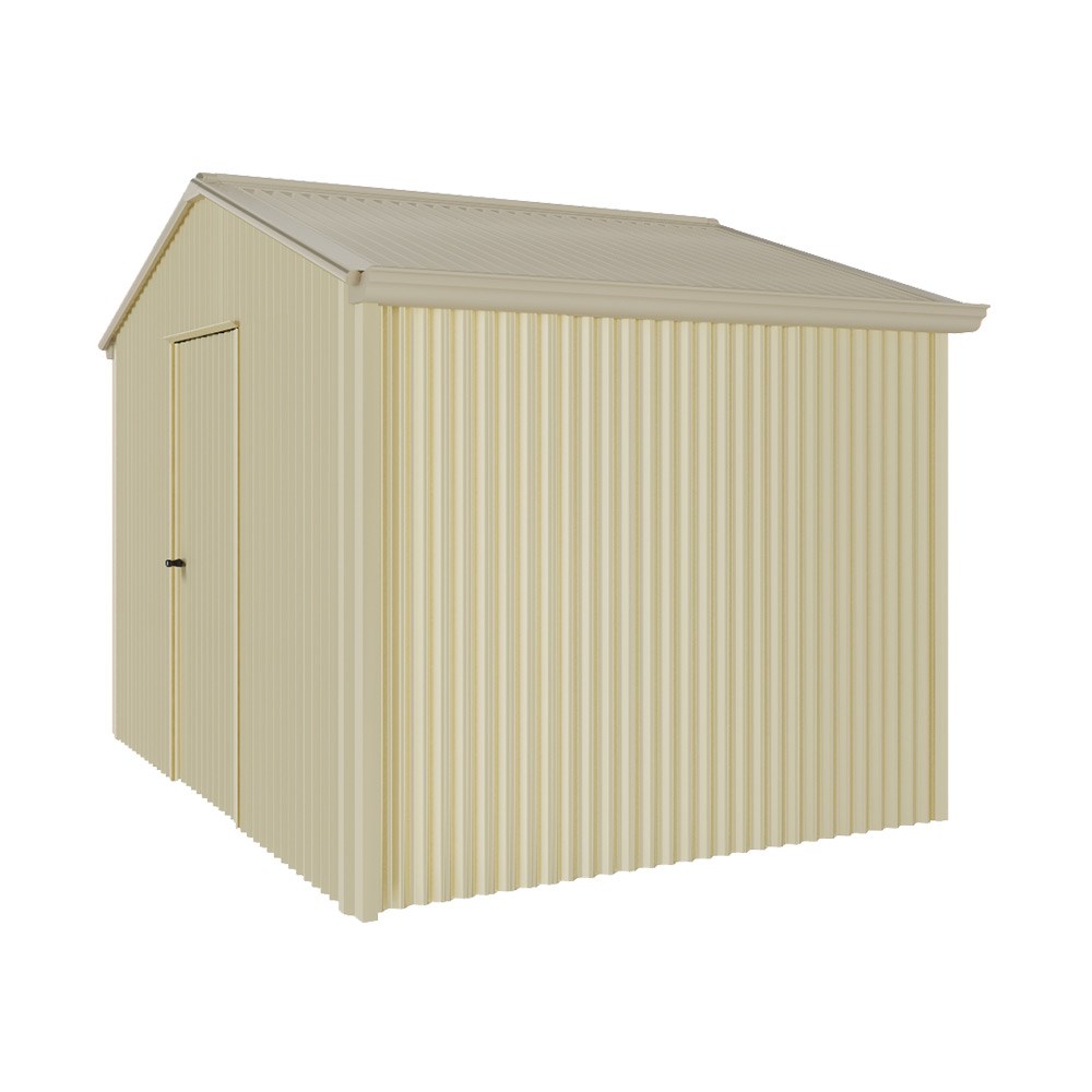 Handi-Heritage Shed H2 3.30X2.52 Roof:Merino Wall:Primrose Gable End Single Door