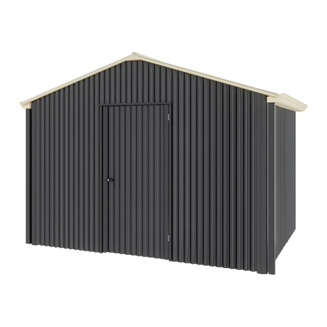 Handi-Heritage Shed H2 3.30X2.52 Roof:Primrose Wall:Gun Metal Grey Gable End Single Door
