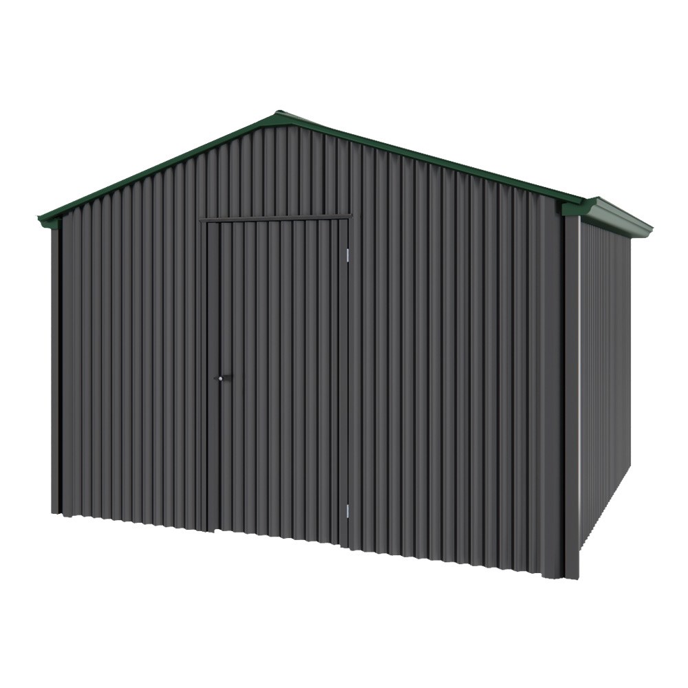 Handi-Heritage Shed H3 3.30X3.30 Roof:Caulfield Green Wall:Gun Metal Grey Gable End Single Door