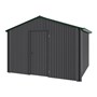 Handi-Heritage Shed H3 3.30X3.30 Roof:Caulfield Green Wall:Gun Metal Grey Gable End Single Door