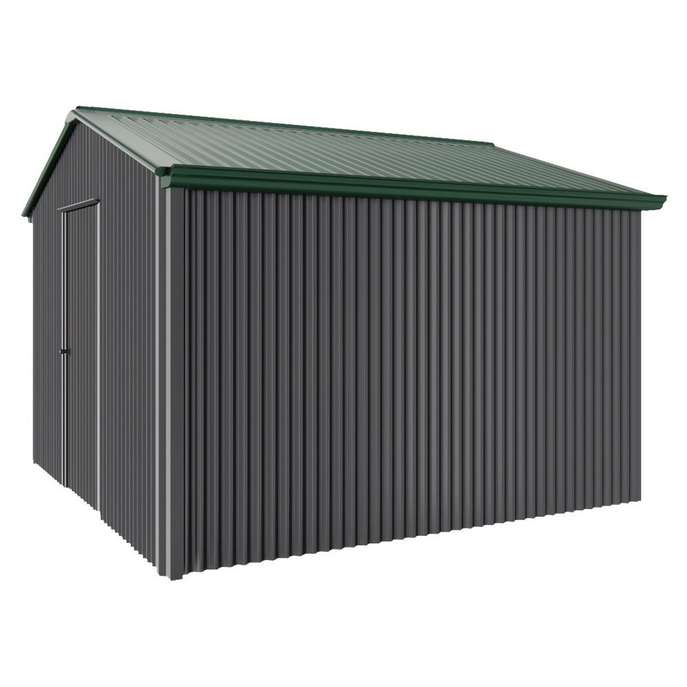 Handi-Heritage Shed H3 3.30X3.30 Roof:Caulfield Green Wall:Gun Metal Grey Gable End Single Door